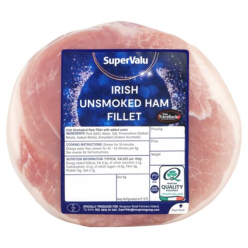 SuperValu Fresh Irish Unsmoked Ham Fillet (2 kg)