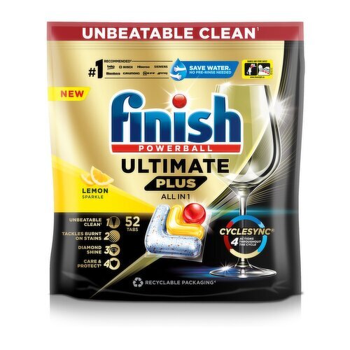 Finish Powerball Ultimate All in 1 Lemon Dishwasher Capsules 50