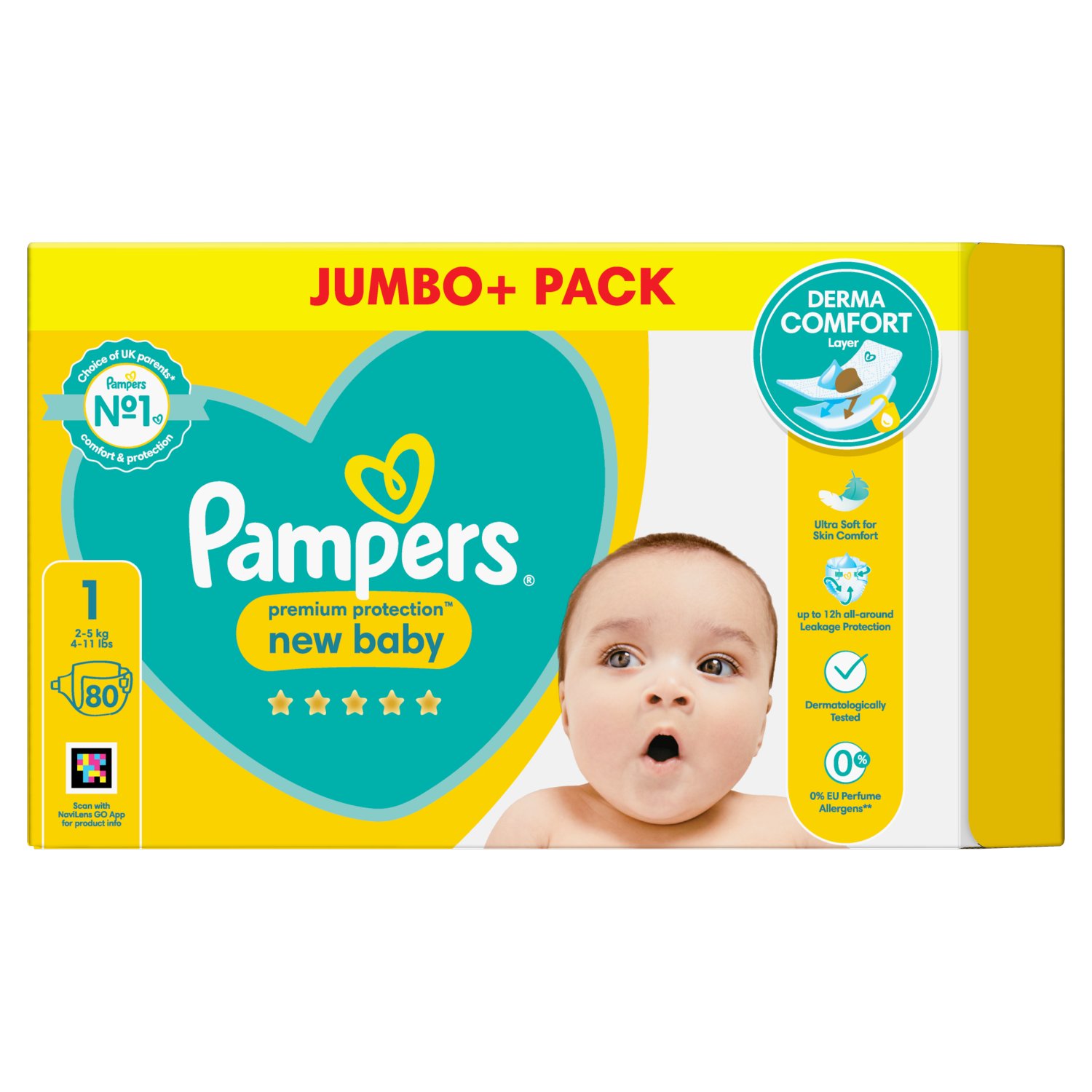 Pampers New Baby Size 1 Jumbo Plus (80 Piece)