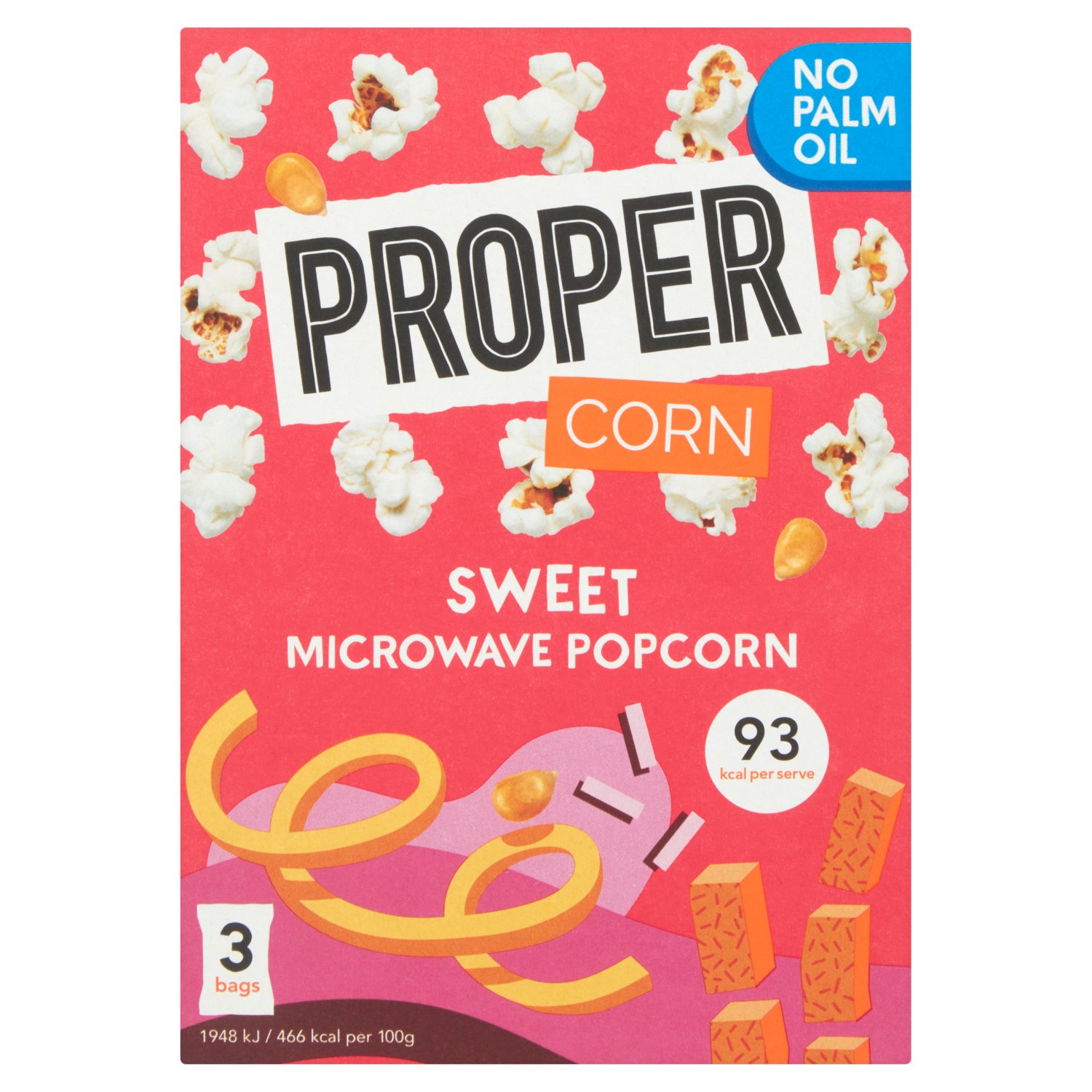 Propercorn Microwave Sweet Popcorn 3 Pack (210 g)