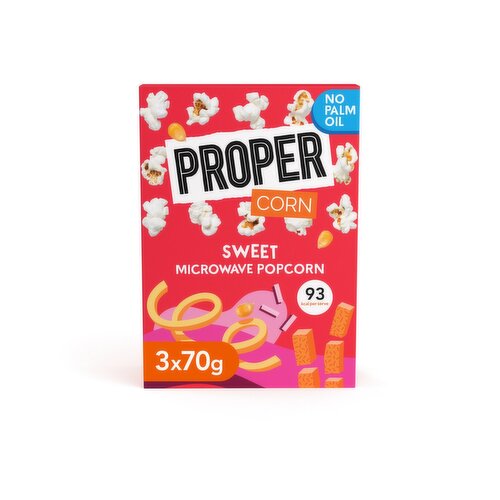 Propercorn Microwave Sweet Popcorn 3 Pack (210 g)