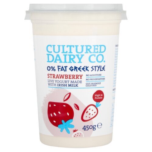 Cultured Dairy 0% Fat Greek Style Strawberry Yogurt Big Pot (450 g)