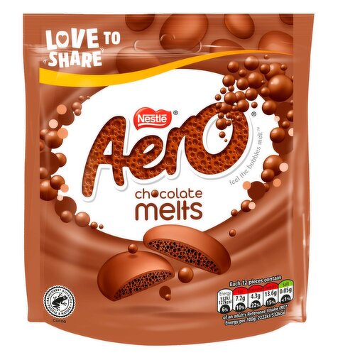 Nestle Aero Melts Milk Chocolate Sharing Bag (92 g) Storefront EN