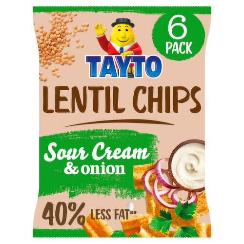 Tayto Lentil Chips Sour Cream & Onion 6 Pack (120 g)