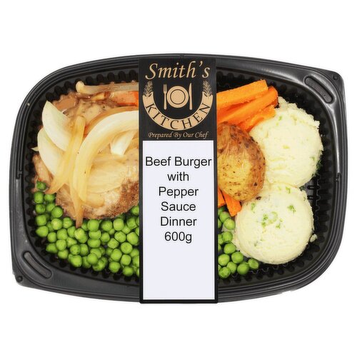 Smith's Kitchen Beef Burger With Pepper Sauce Dinner (600 g)