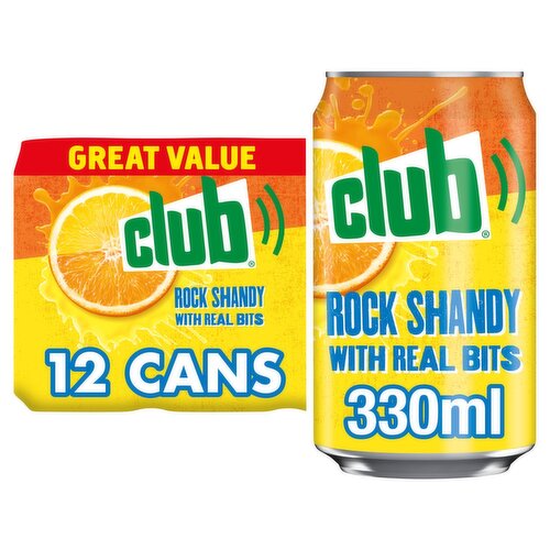 Club Rock Shandy Cans 12 Pack (330 ml)