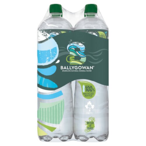 Ballygowan Sparkling Irish Mineral Water Bottle 4 Pack (1.5 L)