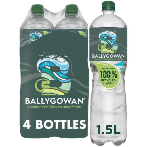 Ballygowan Sparkling Irish Mineral Water Bottle 4 Pack (1.5 L)