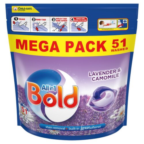 Bold 2in1 Lavender & Camomile Pods 51 Wash (51 Piece)