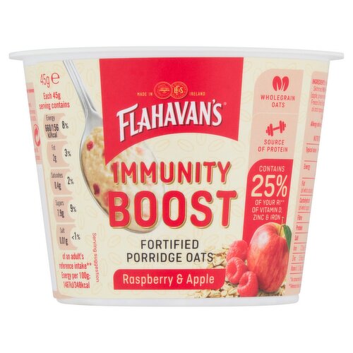 Flahavans Immunity Boost Porridge Oats Pot Raspberry & Apple 45g (45 g)