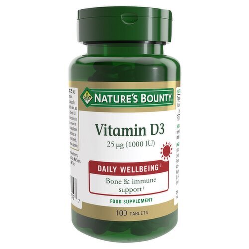 Natures Bounty Vitamin D3 25ug (1000iu) (100 g)