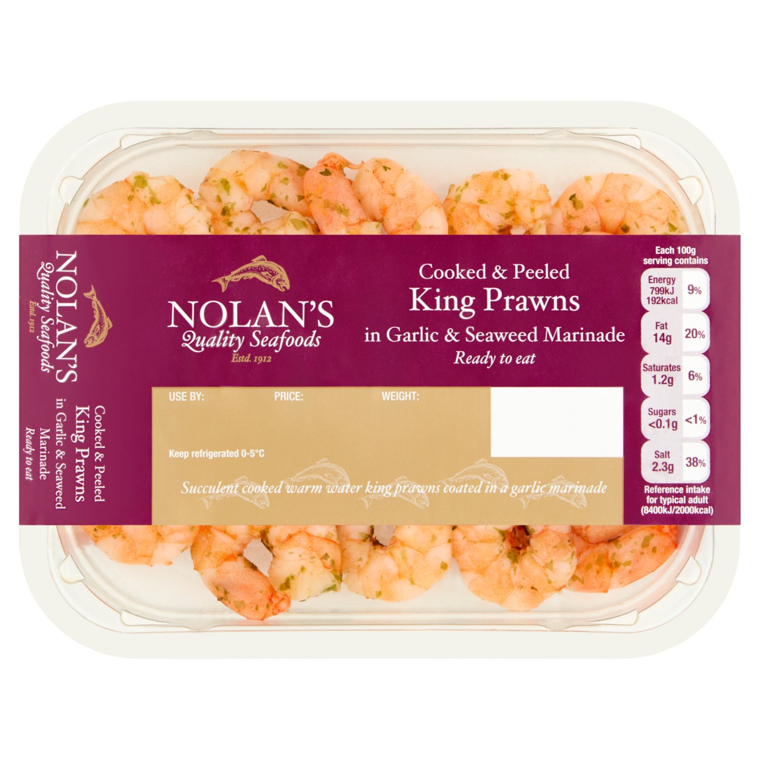 Nolan's Garlic & Seaweed King Prawns (150 g)