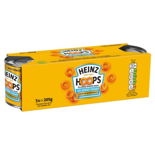 Heinz Spaghetti Hoops No Added Sugar 3 Pack (205 g)