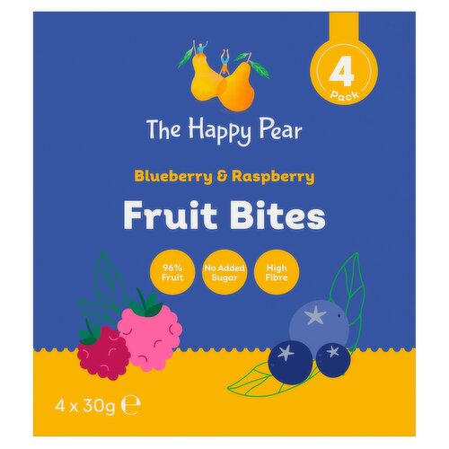 The Happy Pear Blueberry & Raspberry Fruit Bites 4 Pack (120 g)