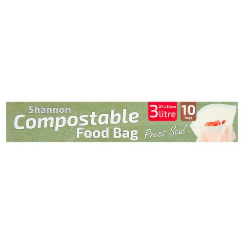Shannon Compostable 3l Food Bags Press And Seal 10s (10 Piece)