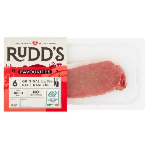 Rudds Traditional Dry Cured Back Rashers (200 g)
