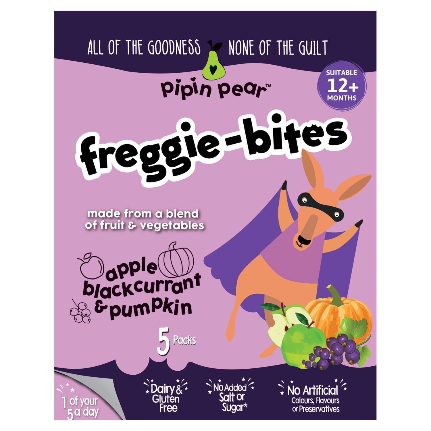 Pipin Pear Freggie Bites Apple Blackcurrant & Pumpkin (80 g)