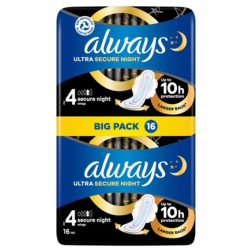 Always Maxi Size 4 Overnight Pads Without Wings Unscented (Pack of 12), 12  pack - Fry's Food Stores