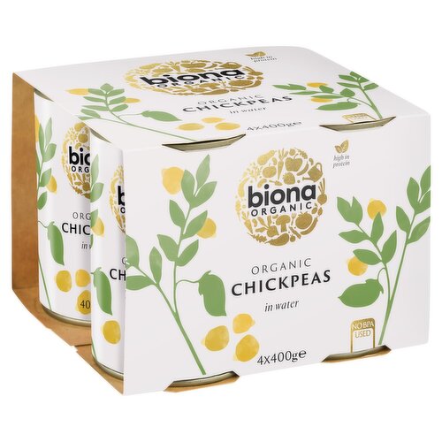 Biona Organic Chick Peas in Water 4 Pack (1.6 kg)