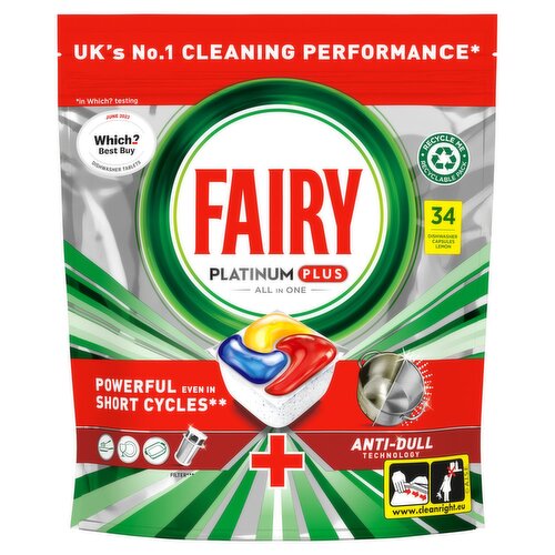Fairy Platinum Plus Dishwasher Tablets (34 Piece)