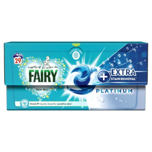 Fairy Platinum + Stain Remover Non Bio 29 Wash (29 Piece)