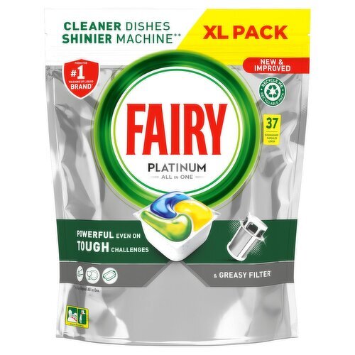 Fairy Platinum Lemon Dishwasher Tablets 37Wash (37 Piece) Storefront EN