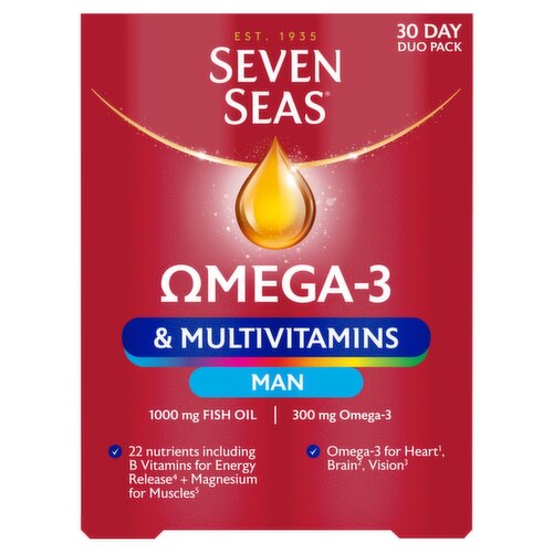 Seven Seas Omega 3 Multivitamins Man 30+30 Caps (60 Piece)