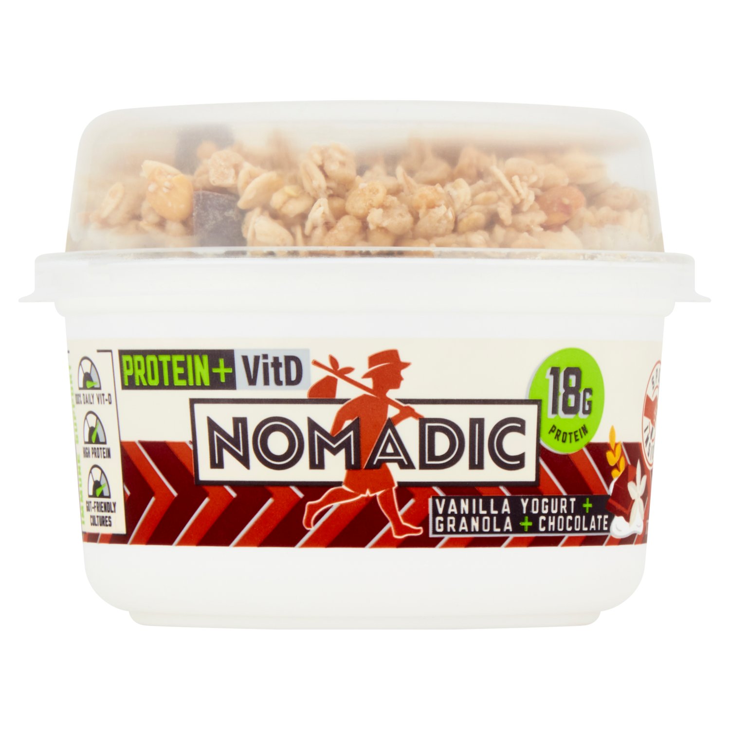 Nomadic Protein & Vit D Vanilla Yogurt With Granola, Dark Choc Chunks (170 g)