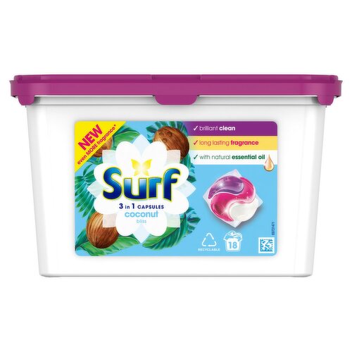 Surf Caps 18Wash Coconut Trio Tub (18 Piece)