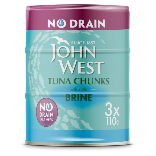 John West No Drain Tuna Chunk Brine 3 Pack (110 g)