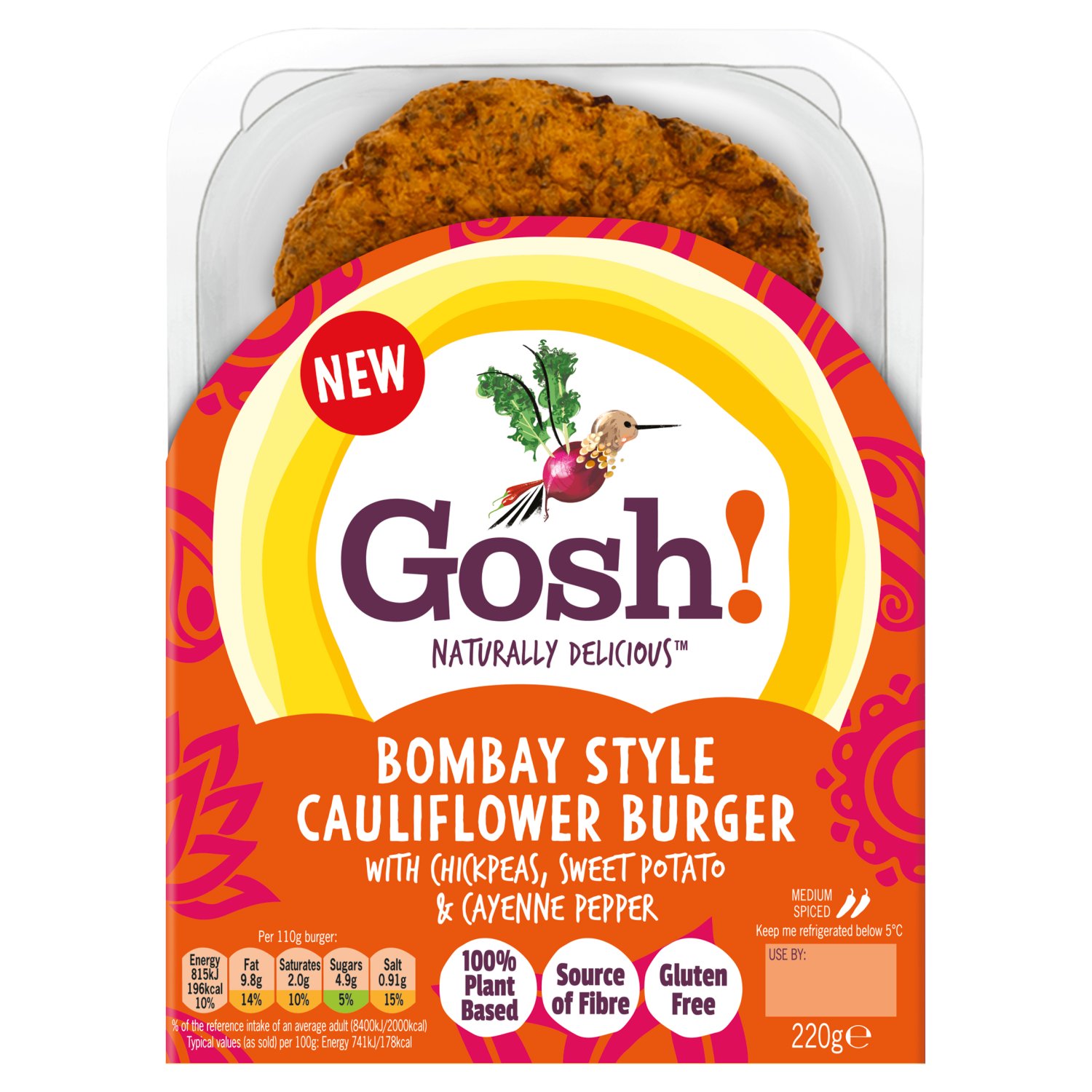 Gosh Bombay Cauliflower Burger (220 g)