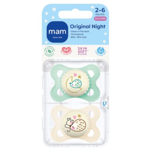 Mam Pure Night 16+ Months Soothers 2 Pack Mixed (2 Piece)