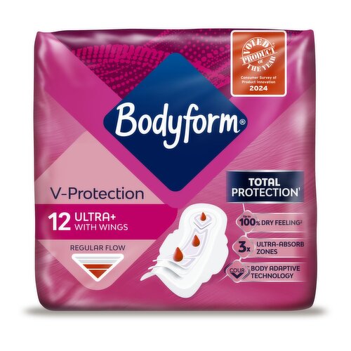 Bodyform Cour-v Ultra Normal Sanitary Towels Wings 12 Pack (12 Piece)