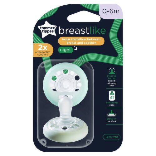 Tommee Tippee Breast Like Soothers 0-6 Months (2 Piece)