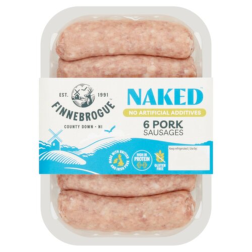 Finnebrogue Naked 6 Pork Sausages (400 g)