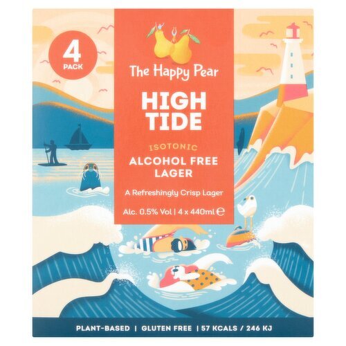 The Happy Pear Alcohol Free High Tide Lager 4 Pack (440 ml)