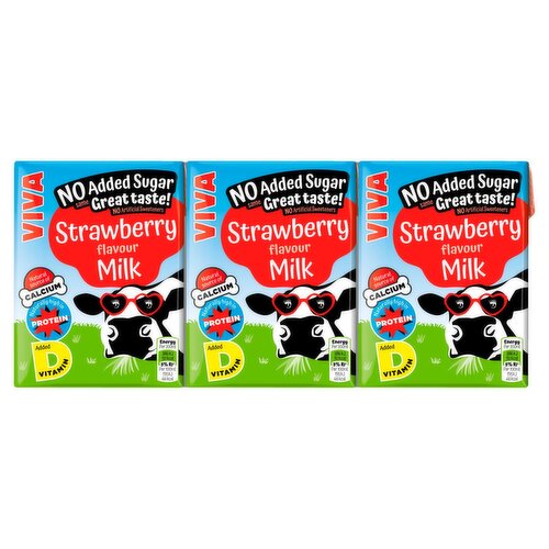 Viva Strawberry Milk 3 Pack (600 ml)