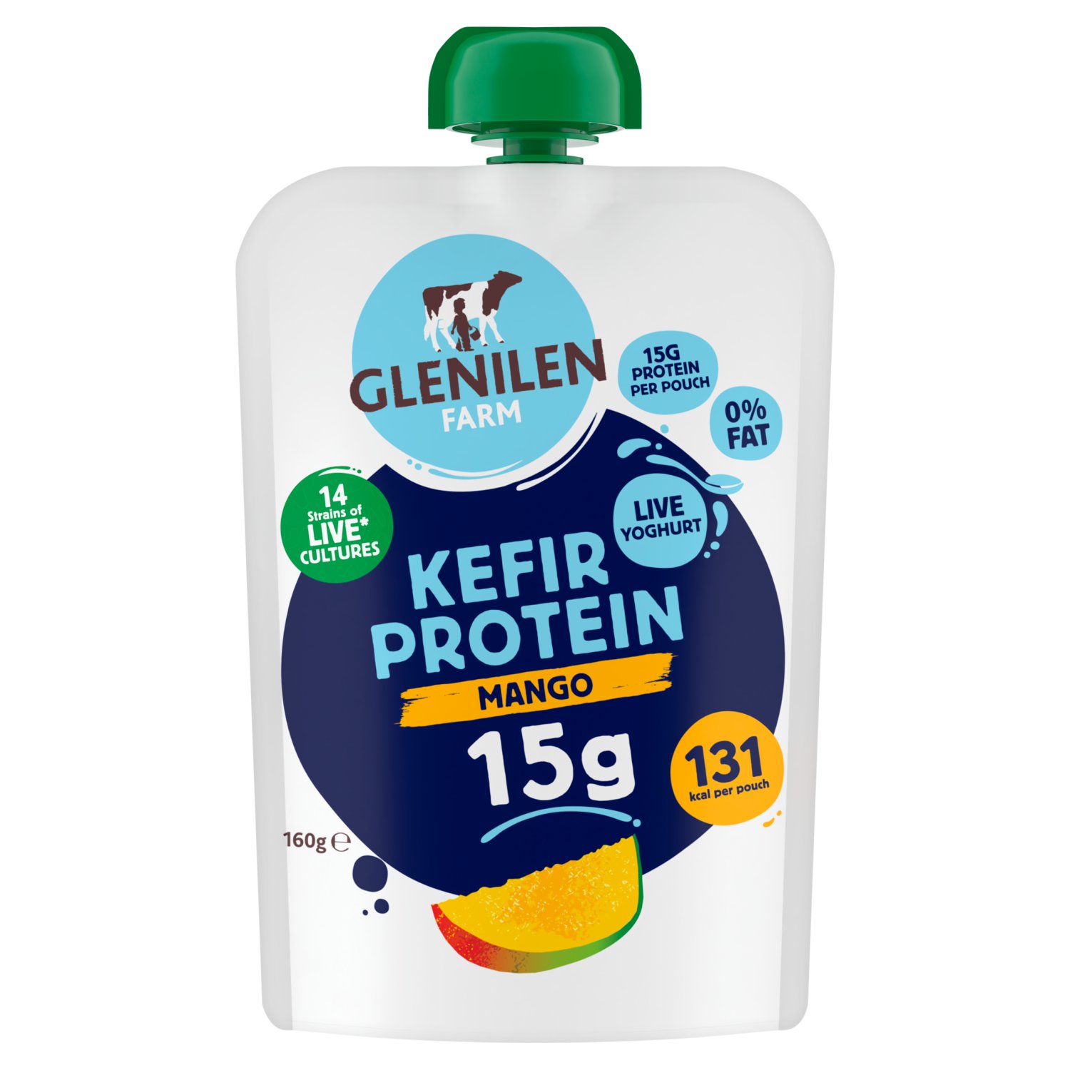 Glenilen Farm Kefir Protein Mango Yoghurt Pouch (160 g)