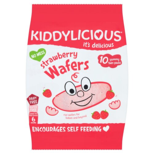 Kiddylicious Strawberry Wafers 10 x 4g