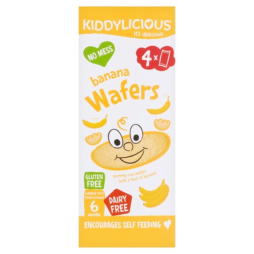 Kiddylicious Banana Wafers 4 Pack (16 g)