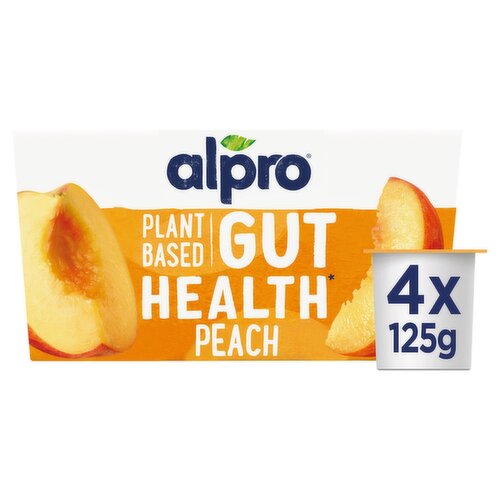 Alpro Gut Health Peach Soya 4 Pack (125 g)