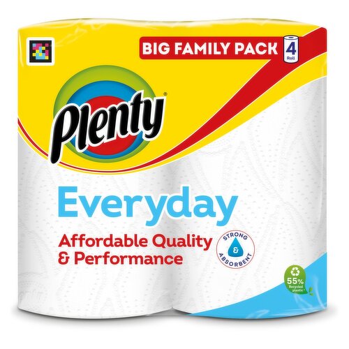 Plenty Everyday Kitchen Towel 4 Pack (4 Roll)