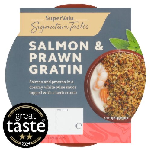 SuperValu Sig Taste Salmon & Prawns White Wine Sauce in Crumb (180 g)