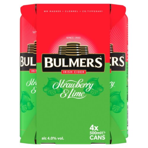 Bulmers Strawberry & Lime Cider Can 4 Pack (500 ml)