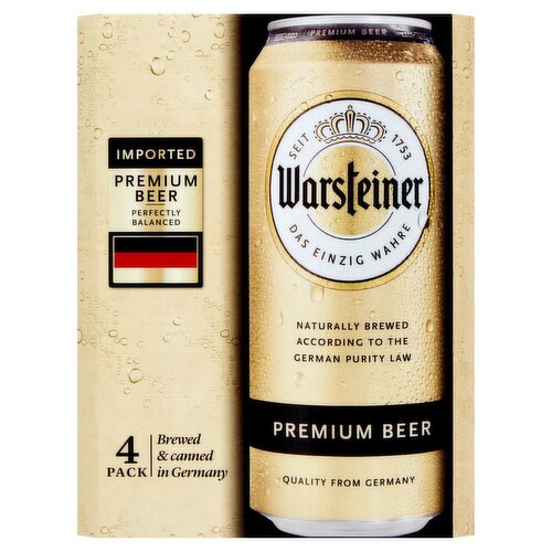 Warsteiner Premium Beer Can 4 Pack (500 ml)