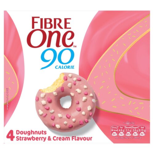 Fibre One Strawberry & Cream Doughnuts 4 Pack (23 g)