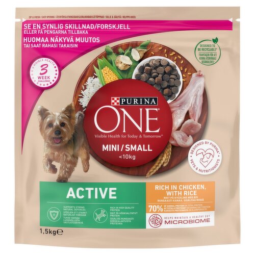 Purina One Small Dog Active Chicken & Rice (1.5 kg)