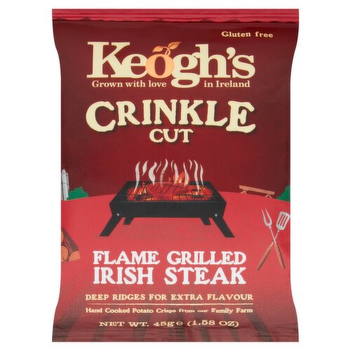 Keogh's Crinkle Cut Flame Grilled Irish Steak Crisps (45 g)