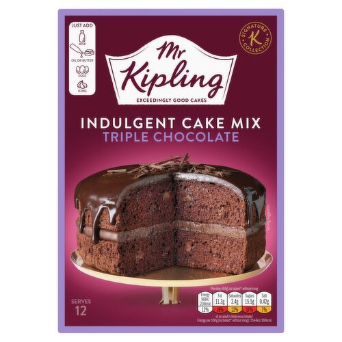 Mr Kipling Triple Chocolate Indulgent Cake Mix (416 g)