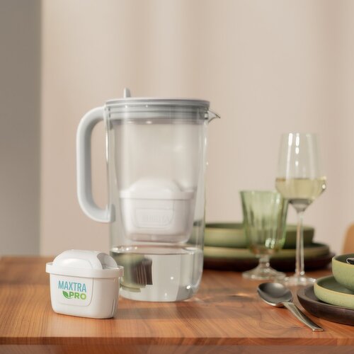 BRITA Glass Jug + MAXTRA PRO ALL-IN-1 water filter cartridge – the  all-around talent for cold and hot drinks. Enjoy freshly filtered water in  an elegant